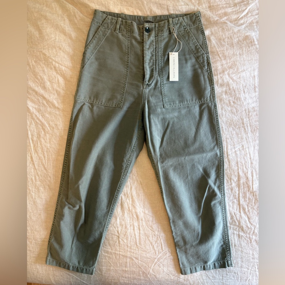 Caron Callahan Sage Cargo Army Khaki Pants